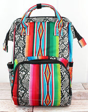 Load image into Gallery viewer, Slithering Serape Diaper Bag Backpack