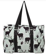 Load image into Gallery viewer, Deer Zippered Caddy Large Organizer Tote Bag