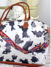 Load image into Gallery viewer, Cow print faux leather weekender