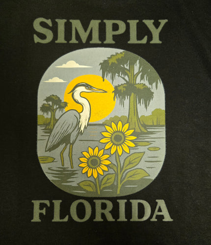 Simply Florida Short sleeve- black T-shirt Florida sunflower
