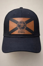 Load image into Gallery viewer, Simply Florida™ Ponytail Hat – Florida Flag Leather Patch Trucker Cap | Women’s Messy Bun Hat | Florida Lifestyle Apparel
