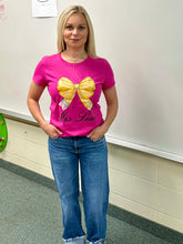 Load image into Gallery viewer, Personalized Teacher Shirt – Custom Name Teacher Tee – Back to School Shirt – Teacher Gift – Cute Teacher Bow Shirt
