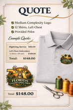 Load image into Gallery viewer, Custom Embroidery Digitizing Service | Logo to Stitch File (DST, PES, EXP)