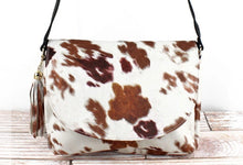 Load image into Gallery viewer, Cow print faux leather envelope crossbody