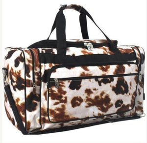 Cow print duffel bag 23 inch