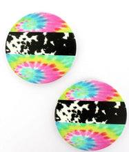 Load image into Gallery viewer, Cow and Tie Die Car Coasters