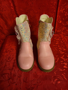 Girls Glitter Winter Boots, Princess Sequin Boots, Sparkly Bling Shoes, Rhinestone Toddler Boots, Butterfly Costume Shoes