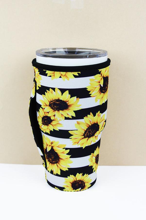 Striped Sunflower Tumbler Sleeve