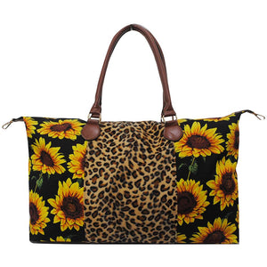 Sunflower Faux Fur Weekender Bag