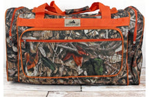 Load image into Gallery viewer, Natural Camo Duffle Bag with orange trim